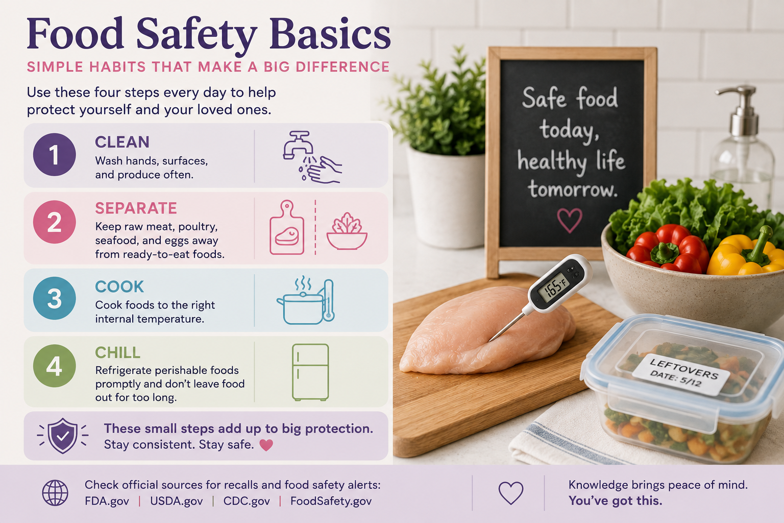 Graphic showing food safety