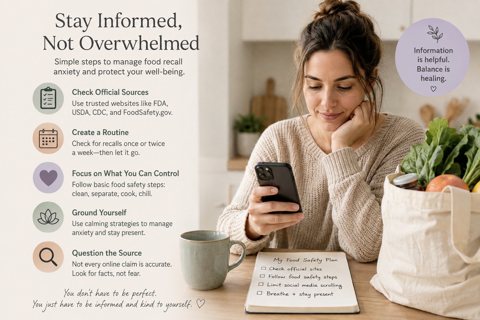 Food recalls can make grocery shopping, cooking, and eating feel stressful &mdash; especially when every headline, post, or warning seems to bring a new concern.

It makes sense to want to stay informed.
It also makes sense if the constant stream of 