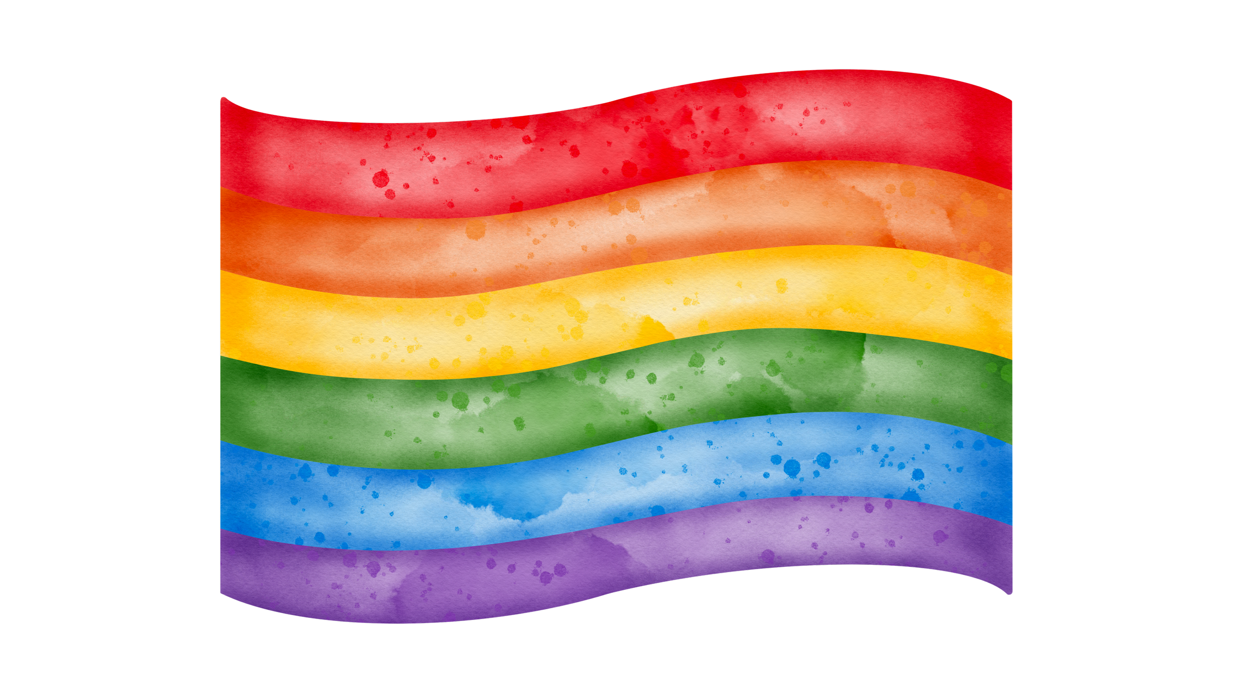Watercolor Rainbow Pride Flag