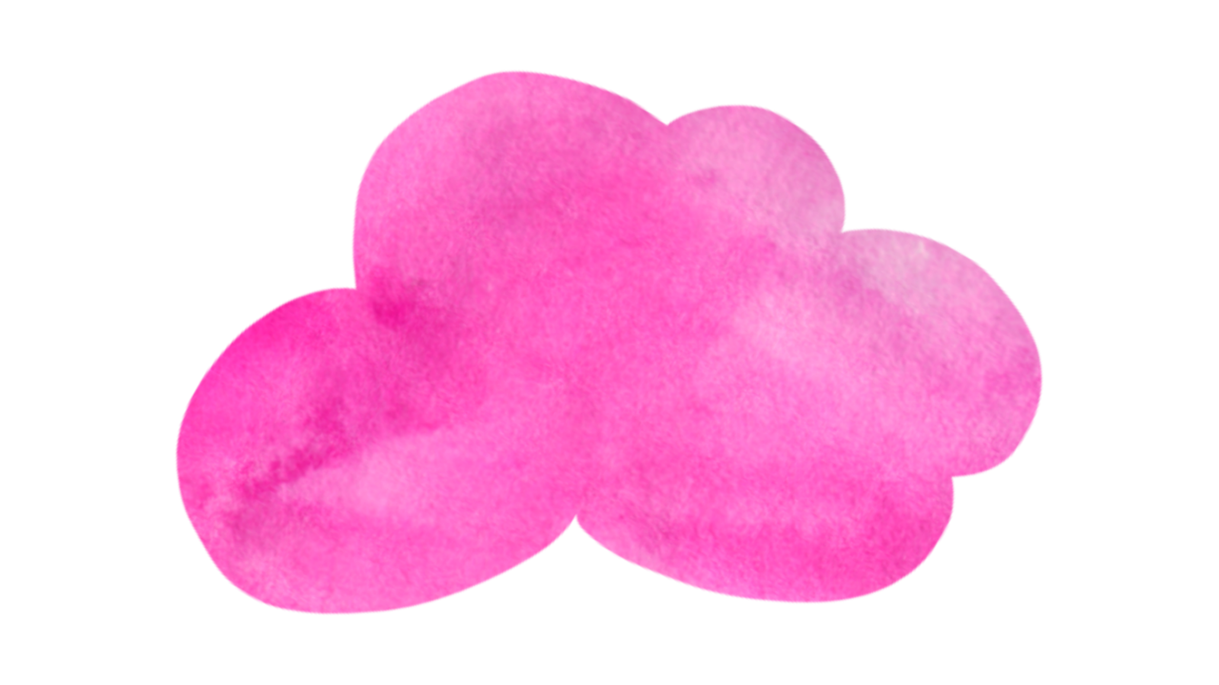 Pink watercolor cloud