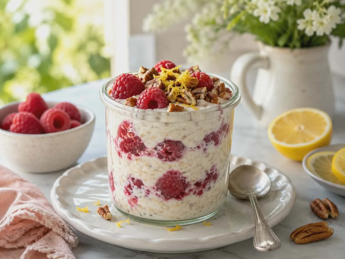 Raspberry-Lemon Gut-Loving Overnight Oats