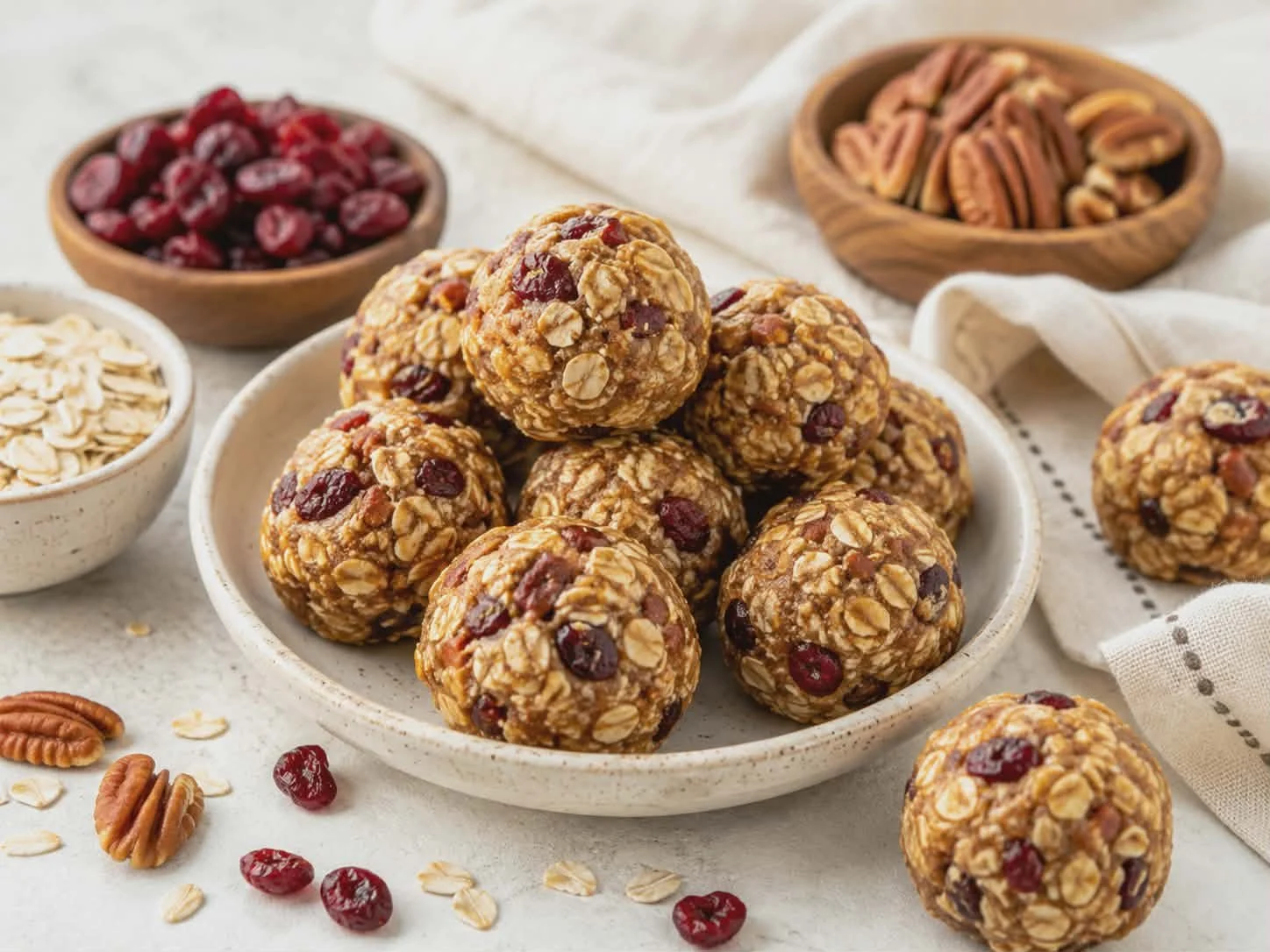 Cinnamon Cranberry-Pecan Oat Bites 