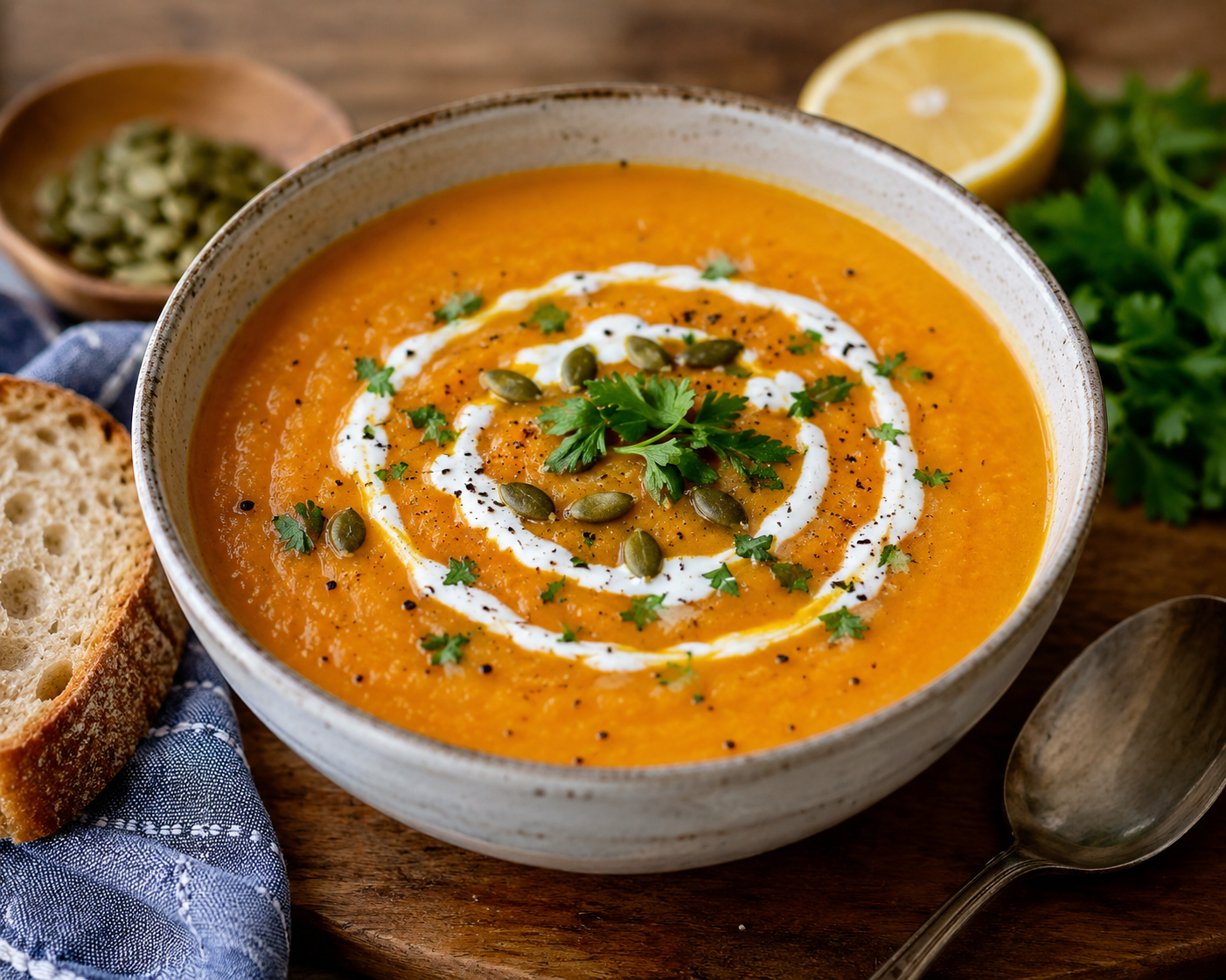 Golden Carrot, Red Lentil and Ginger Soup