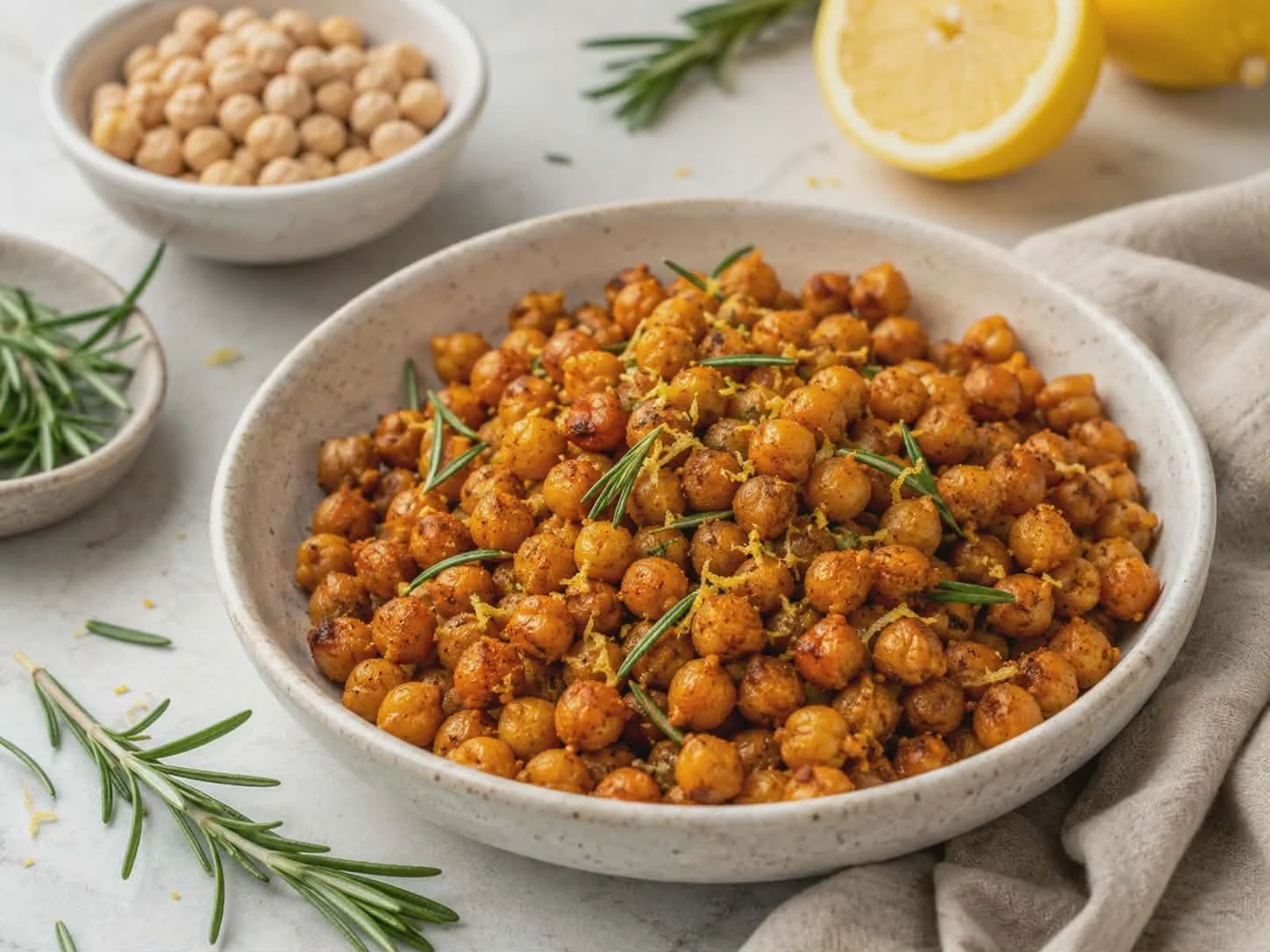Crispy Rosemary-Lemon Chickpeas
