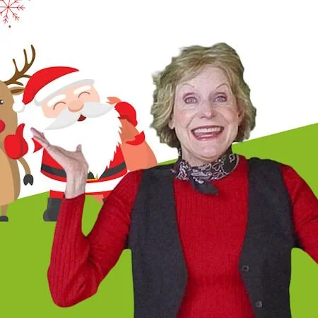 women with a santa claus