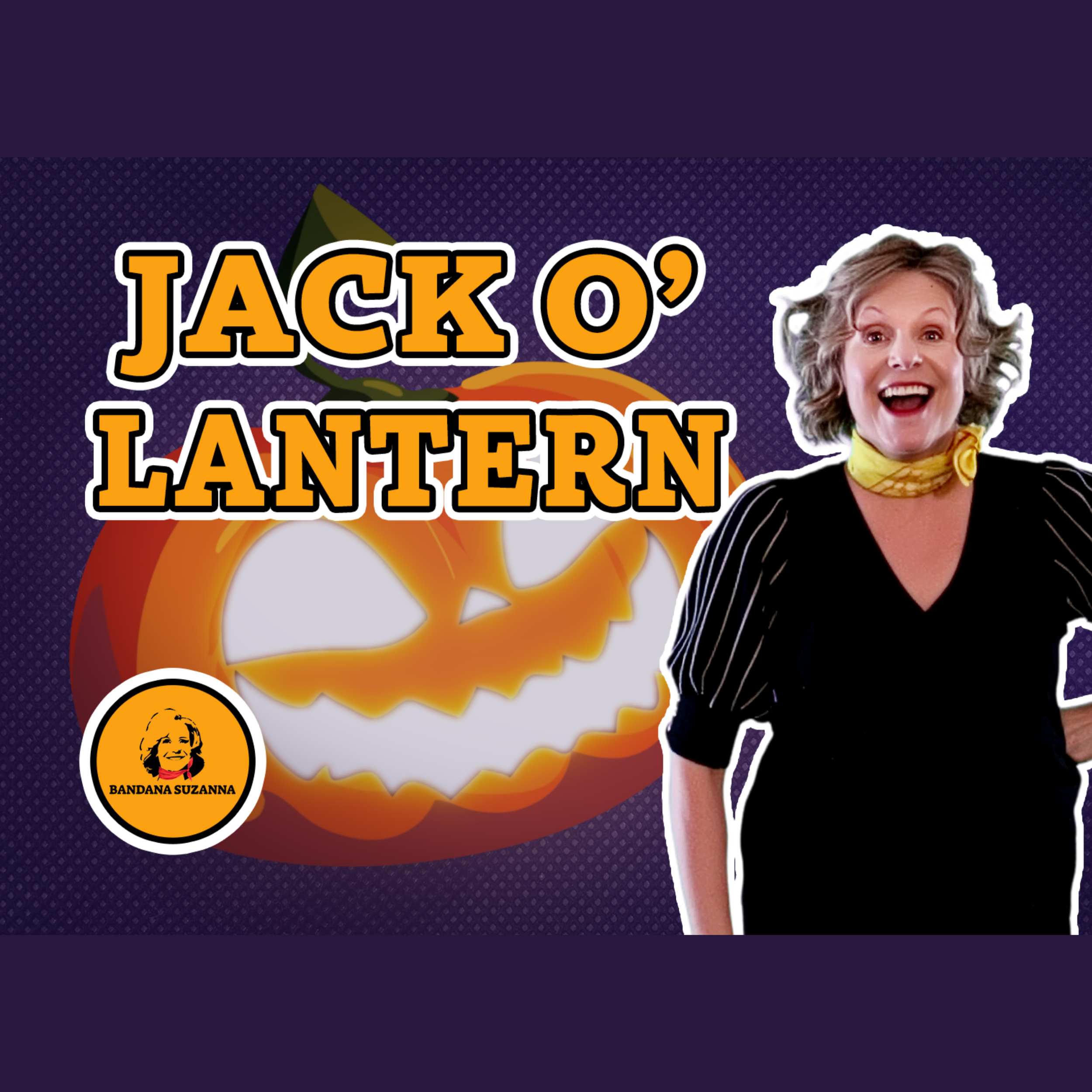 Women next to a jack-o'-lantern