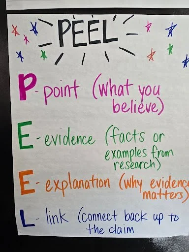 PEEL Poster made by a teacher
