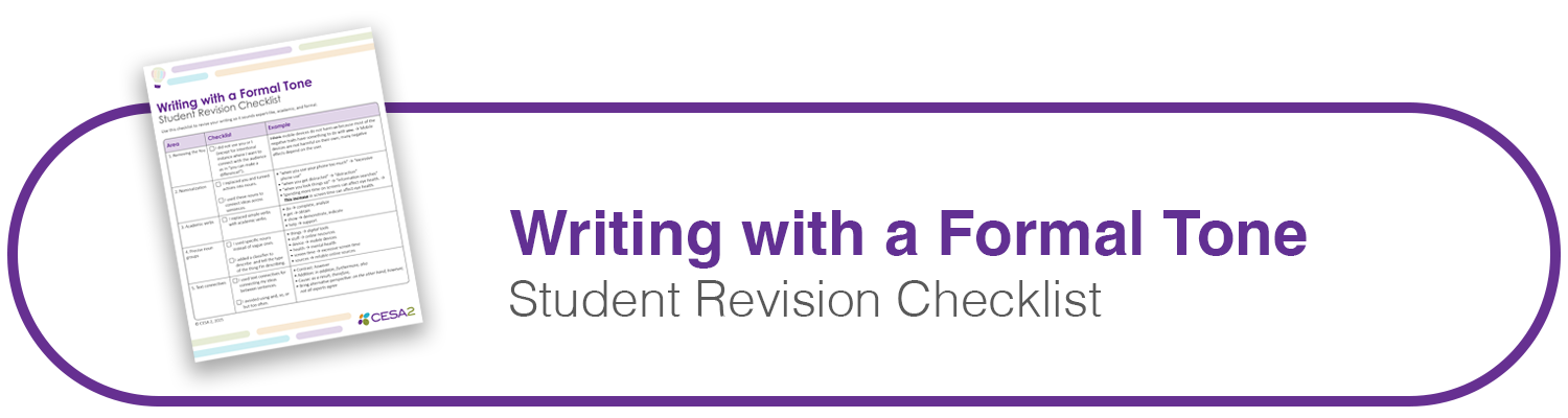 Student Revision Checklist Header for the download form