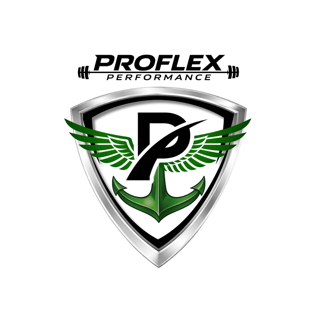 A shield emblem with a black background, silver border, green wings, and an anchor with a letter P in the center.