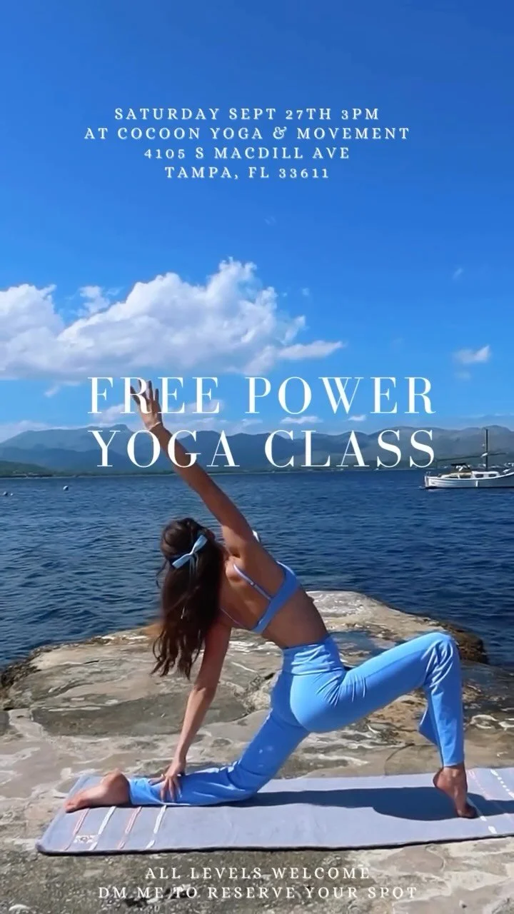 Flow with me this Saturday at the gorgeous Cocoon Yoga & Movement for a free community + friends yoga class πΈβ¨π¦ 
This space feels extra special to me—it’s where my own practice has blossomed—so guiding here is such an honor.