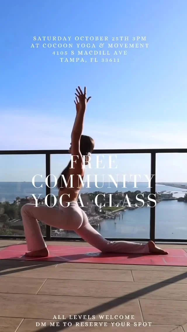 Join me this Saturday, October 25th at 3PM at the lovely Cocoon Yoga & Movement for a free community yoga flow π¦πΏ
There’s nothing quite like the energy of moving and breathing in harmony—it’s connection, joy, and gratitude co