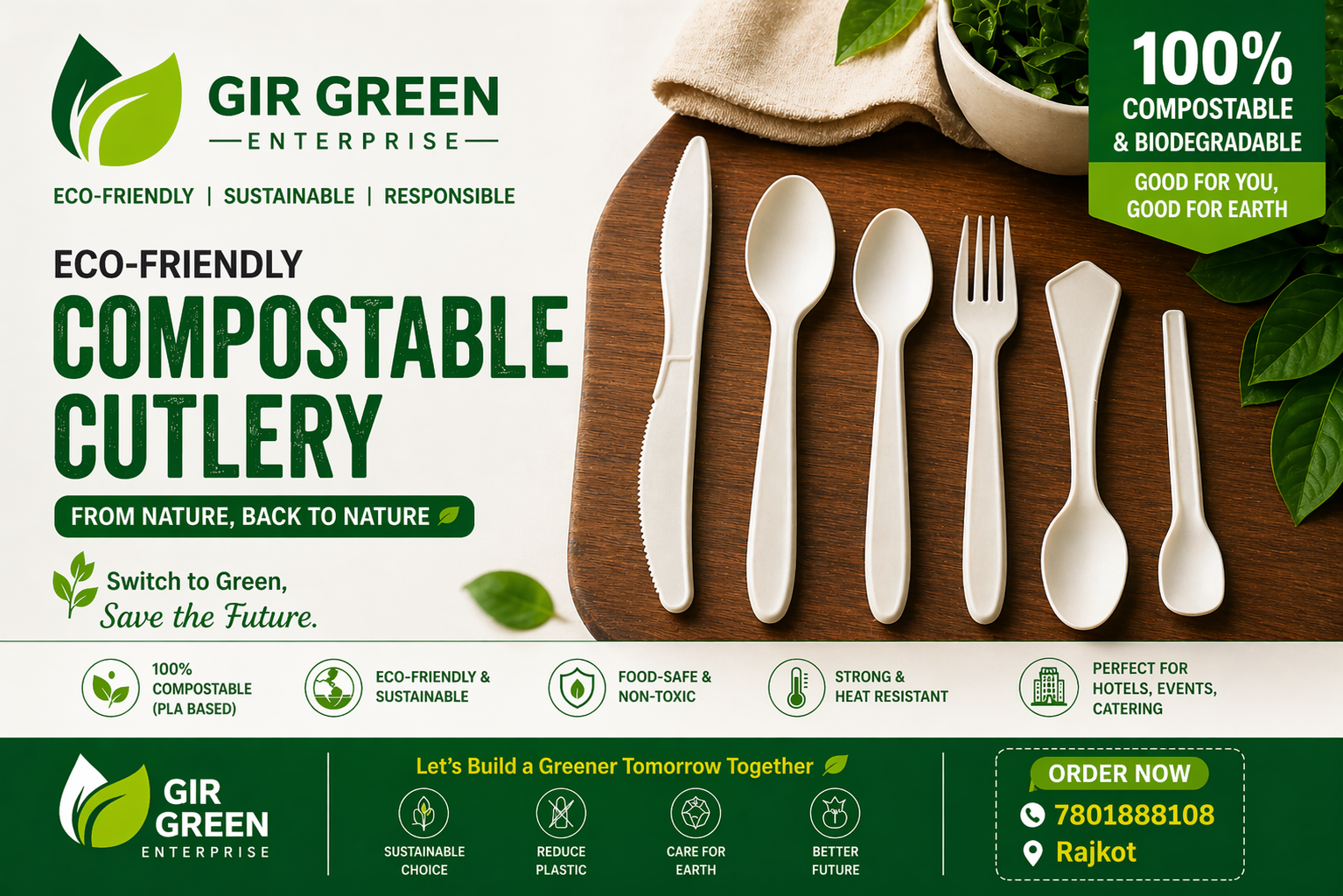 Eco-Friendly Compostable Cutlery – Smart Choice for a Greener Future