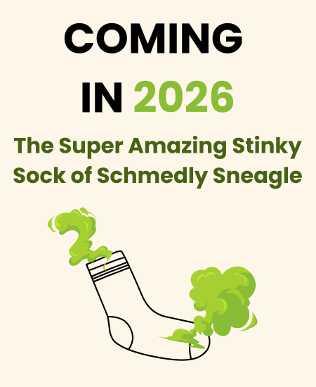 An announcement for 2026 predicting a stinky sock of Schmedly Sneagle with green smoke and a cartoon sock.