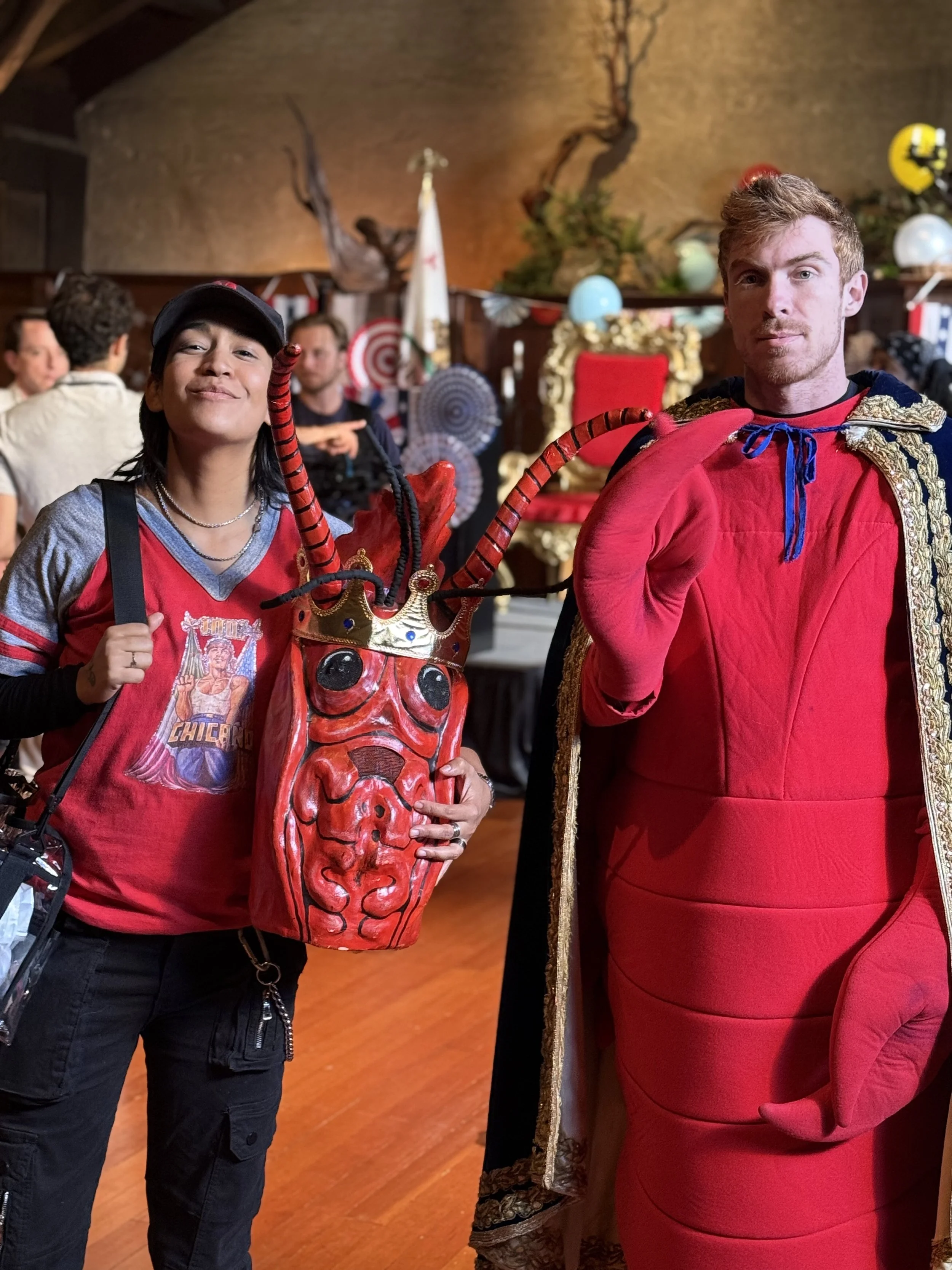 Salina (Costumer Designer) and Ryan in his lobster costume