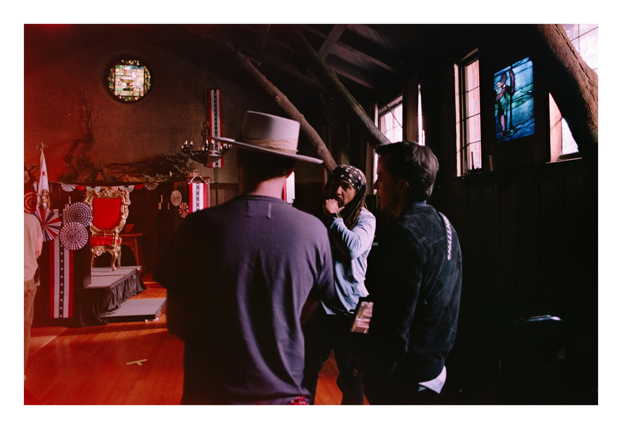 Chris (DP), Marvin (AD), and I discuss how many more balloons are needed. (answer: more)