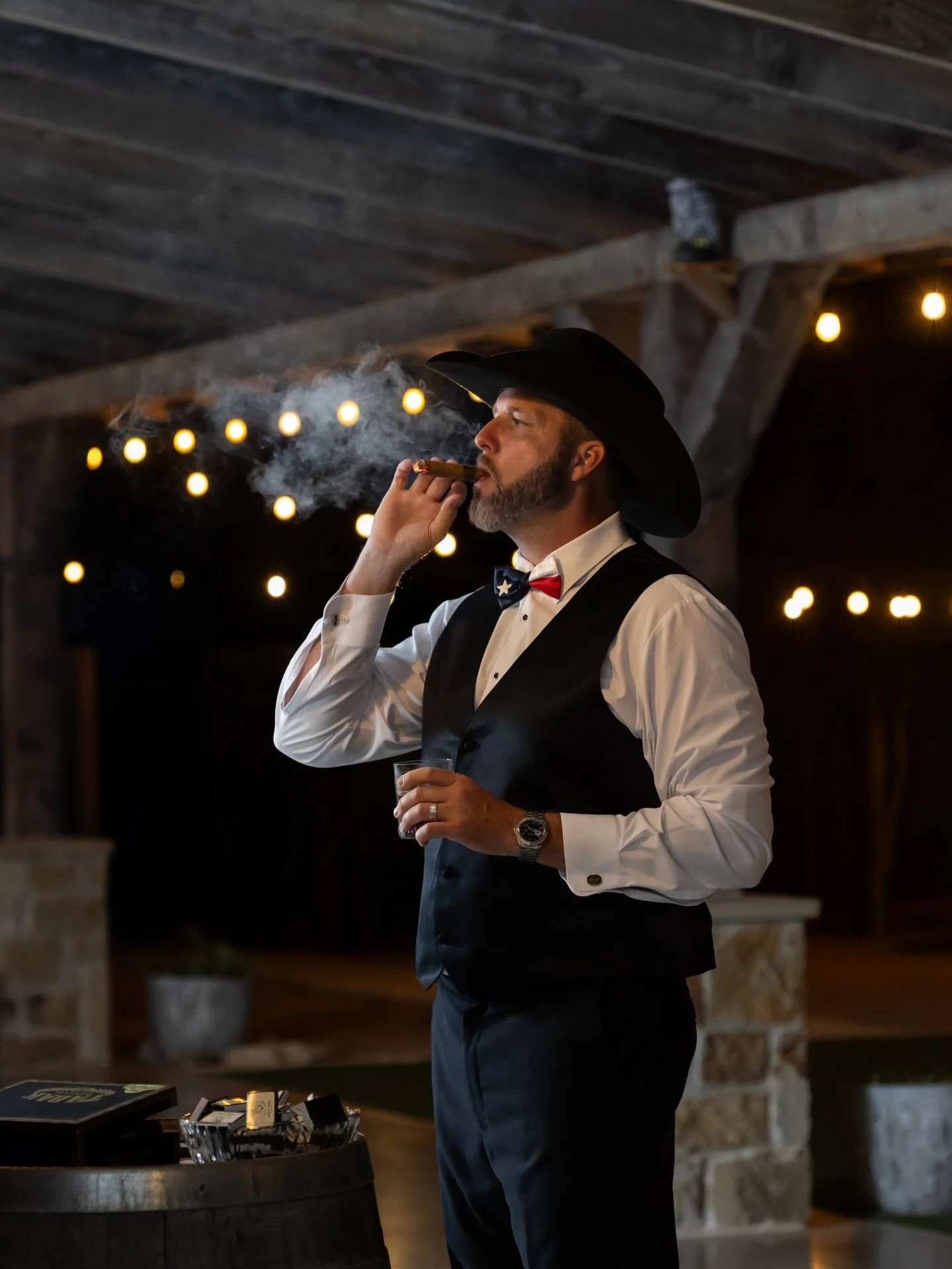 Cowboy hat, a good cigar, and one last quiet moment after the &ldquo;I do.&rdquo; 🤎✨

The groom&rsquo;s details deserve their moment too&mdash;because wedding days are made of all the little in-between memories. From the bold style to the calm confi
