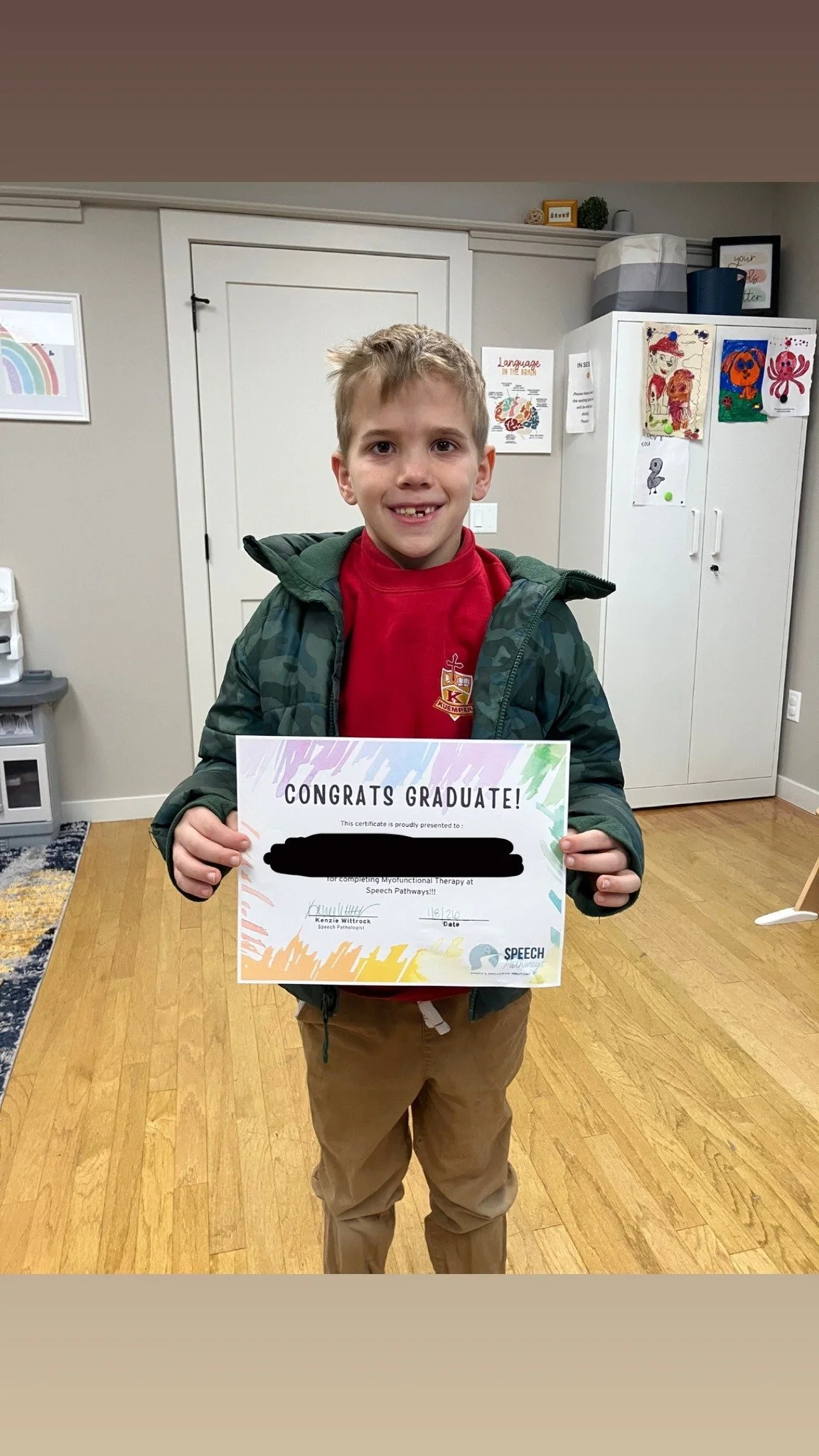 👏🙌This guy was so much fun! He worked hard on his exercises to improve his swallowing technique, eliminate his tongue thrust pattern, and  now... he is GRADUATED!!! 🎓