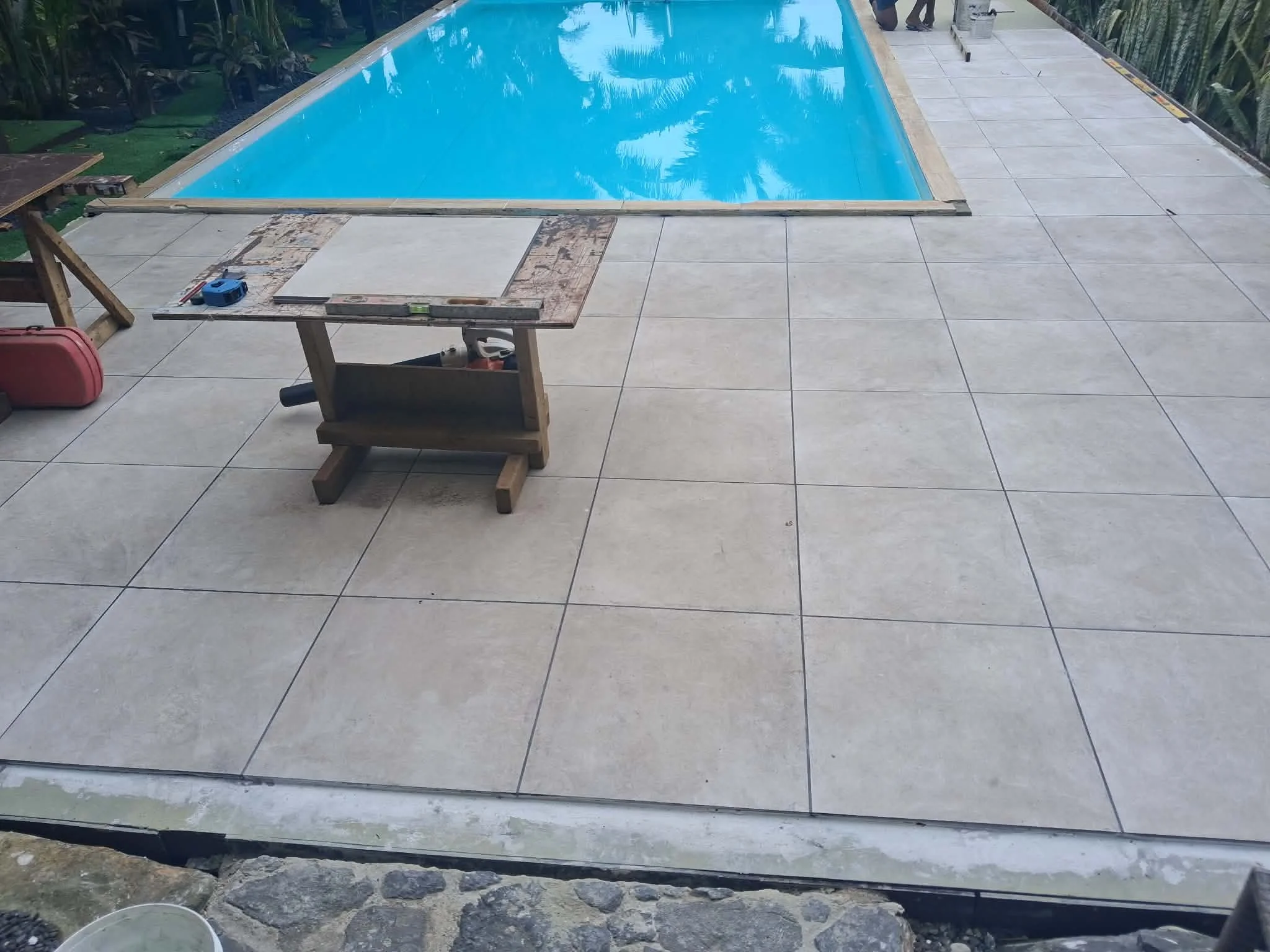 Pool deck replacement project is well underway