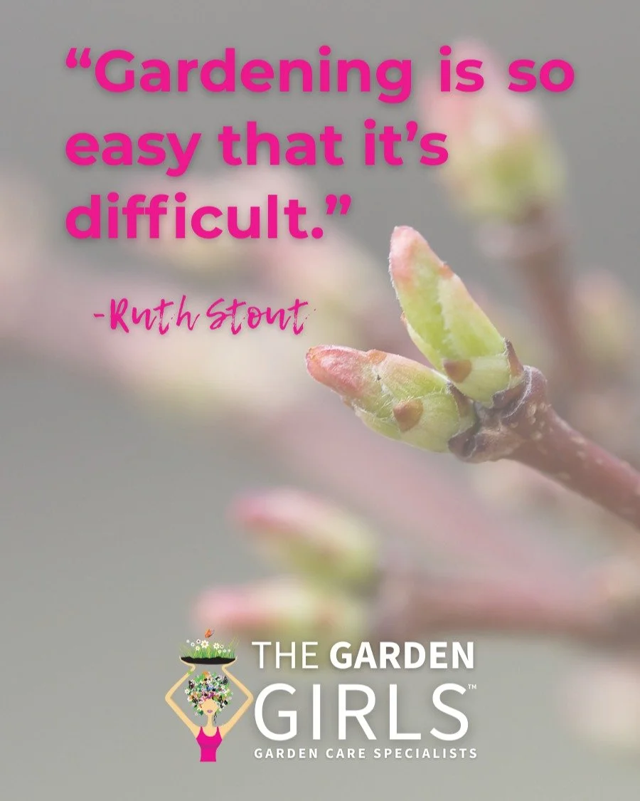 Ruth Stout said it best. 🌱

Gardening looks simple &mdash; until you're knee-deep in weeds, wondering why your hydrangeas are staging a protest.

That's where we come in. The Garden Girls take the "difficult" off your plate so you can enjo