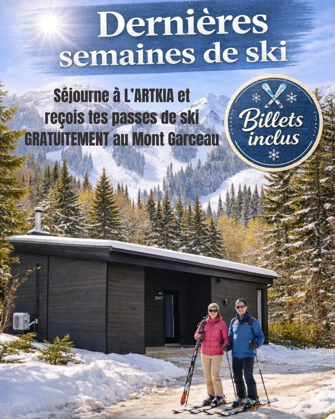 Imagine :
❄️ Ski le matin au @skigarceau 
🔥 Spa nordique en fin de journ&eacute;e
🌲 Silence, nature et confort dans ton chalet

👉 En ce moment aux Chalets Nordik, on t&rsquo;offre tes passes de ski avec ton s&eacute;jour &agrave; l&rsquo;Artika.

