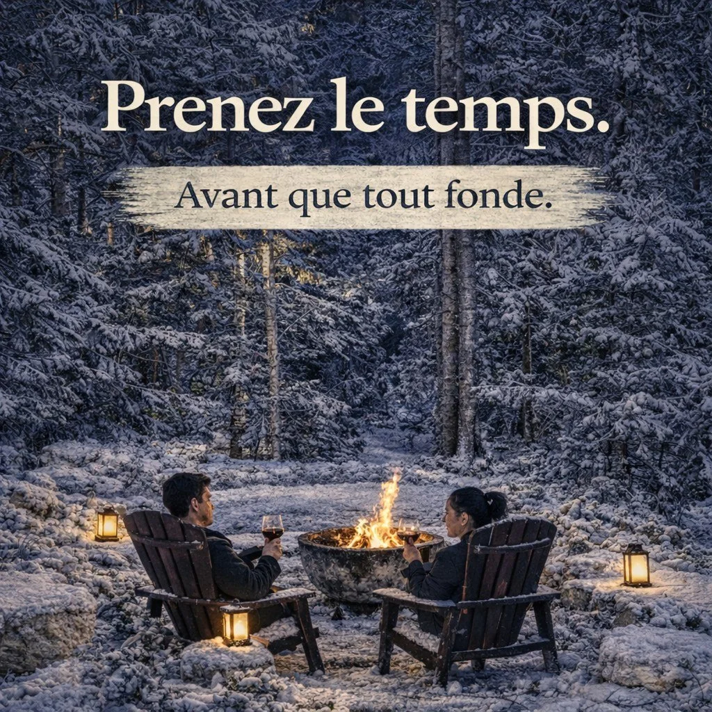 Prenez le temps.
Avant que tout fonde.

Un feu ext&eacute;rieur
Un moment &agrave; deux
Le calme absolu

Et quelques descentes parfaites en ski de printemps 🎿

✨ Billets de ski inclus avec ton s&eacute;jour

📅 Encore quelques disponibilit&eacute;s 