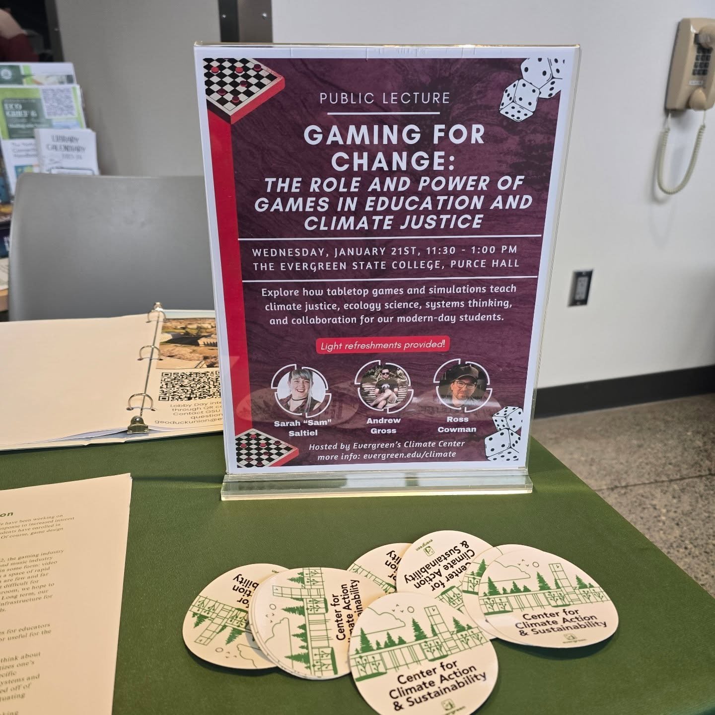 Excited to be with @ccasevergreen for their Gaming for Change lecture! If you can't make it out to Evergreen in-person, the lecture is available at www.evergreen.edu/Climate under the events tab.