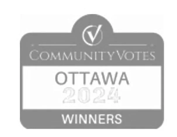 Black and white badge indicating Ottawa winners of the 2024 CommunityVotes awards.
