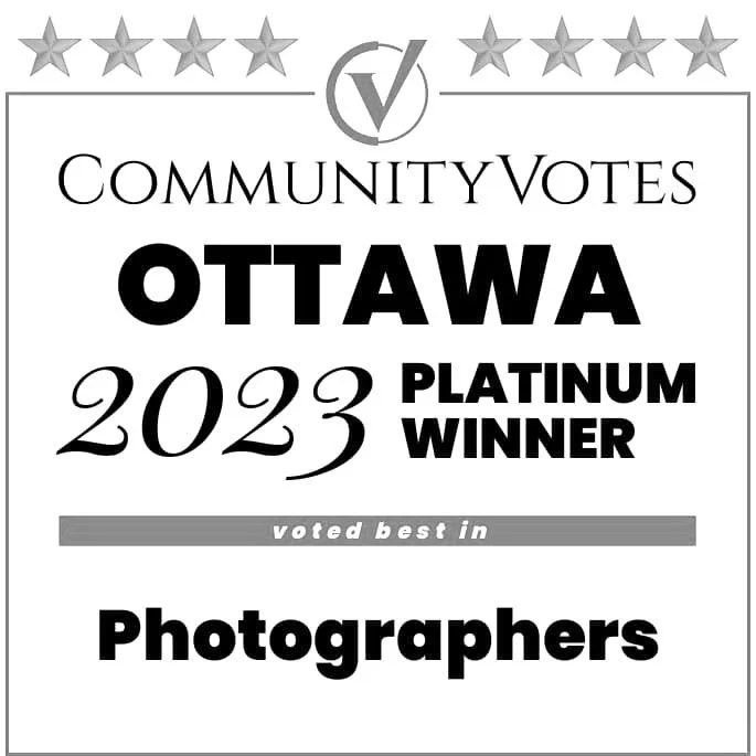 Award certificate for Ottawa, voted best photographers in 2023, community votes, platinum winner