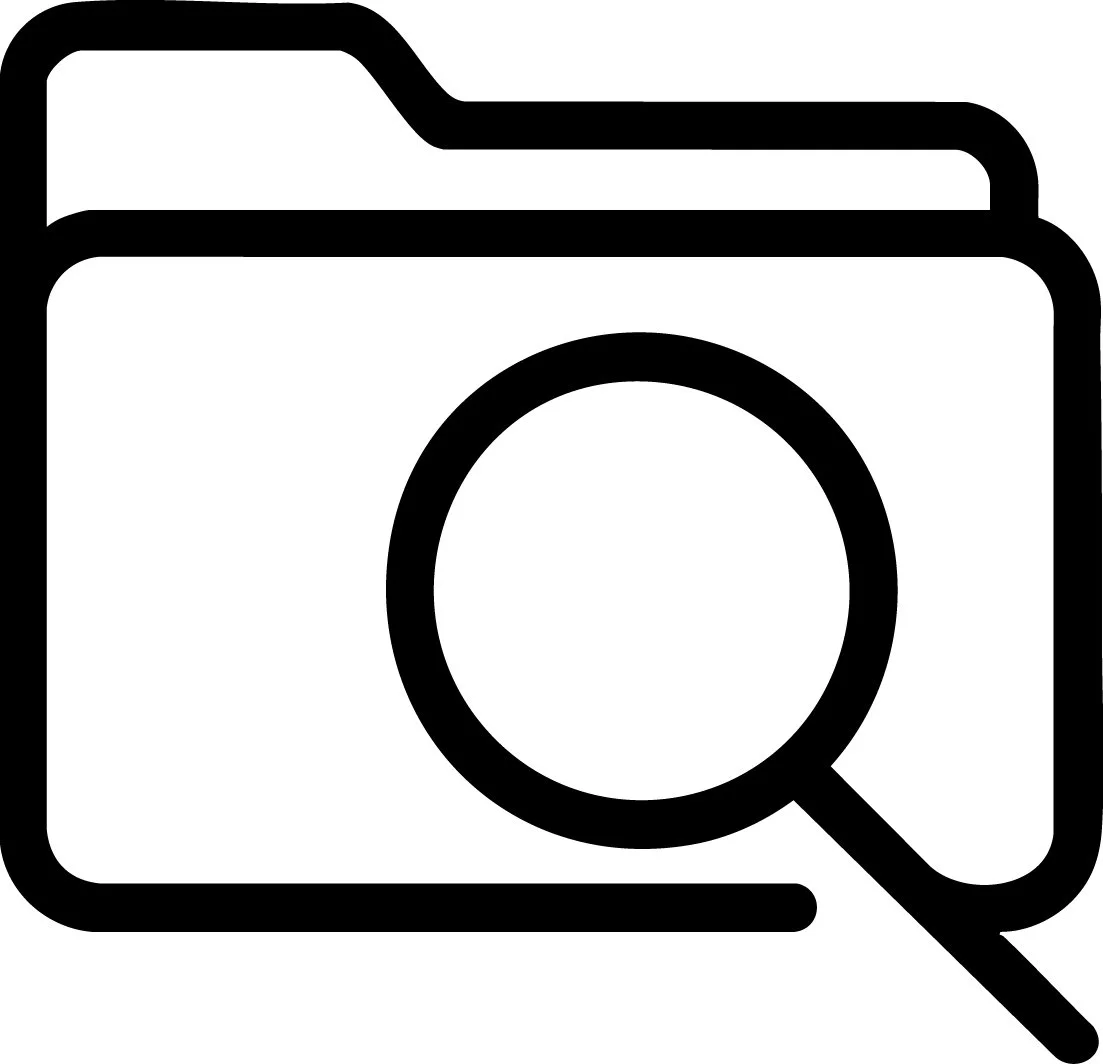 Icon of a camera with a magnifying glass over the lens.