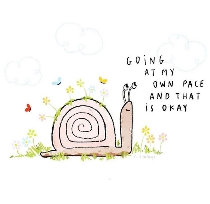 You&rsquo;re allowed to go at your own pace. 🐌

Not everything needs to be rushed.
Not everything needs to be figured out today.

Slow is still moving.
And that&rsquo;s enough. 💫🙌🏻 
#mentalhealth #youmatter❤️ #therapy #selfcompassion✔️ #slowdown