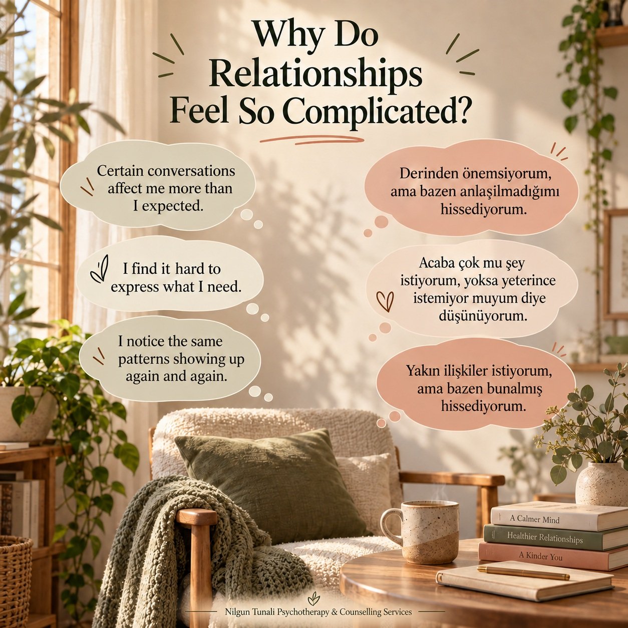 Why do relationships sometimes bring up feelings we don't fully understand?

Maybe a conversation stays on your mind longer than expected. Maybe expressing your needs feels uncomfortable, or you notice yourself experiencing similar challenges across 