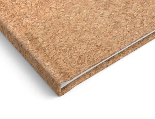 Nahaufnahme eines Korküberzugs eines Albums.