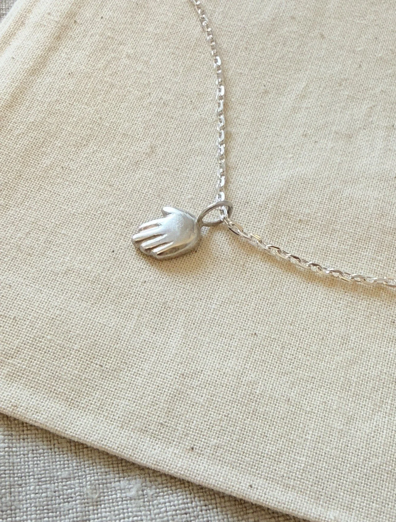 Solid Silver Hand Necklace