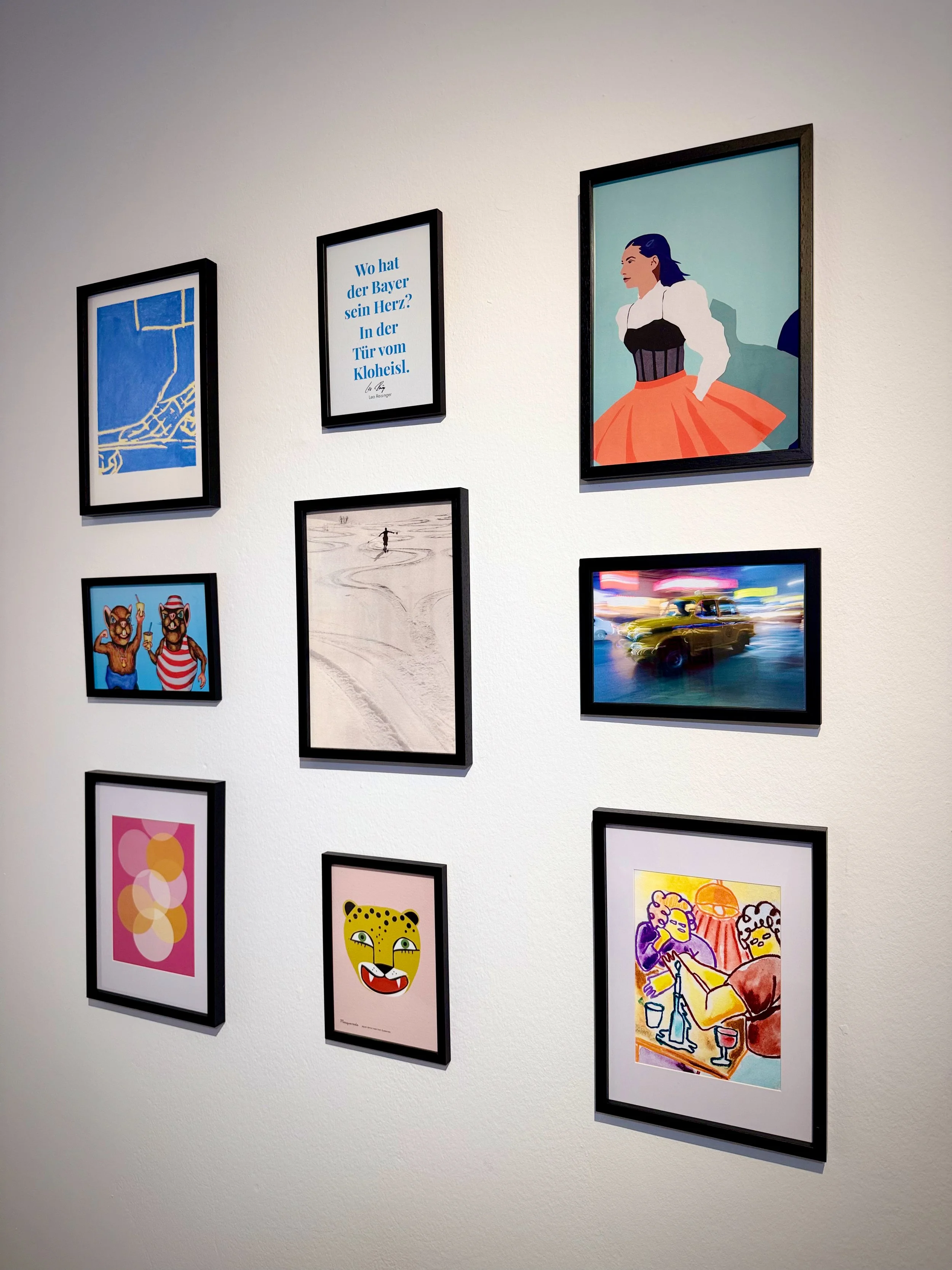 Gallery Wall with 9 different Artists / Artworks