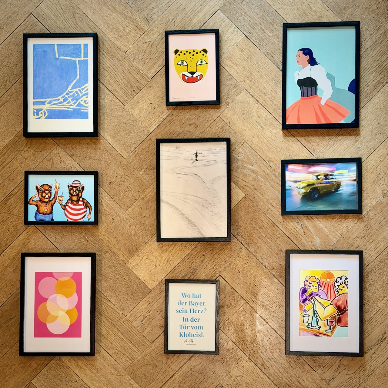 Gallery Wall with 9 different Artists / Artworks