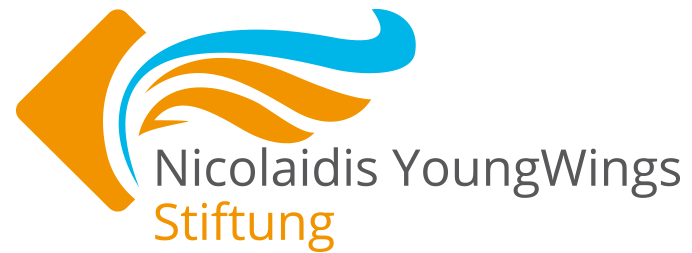 Logo der Nicolaidis YoungWings Stiftung. Gemeinnützige Vereinigung. Non Profit Organization