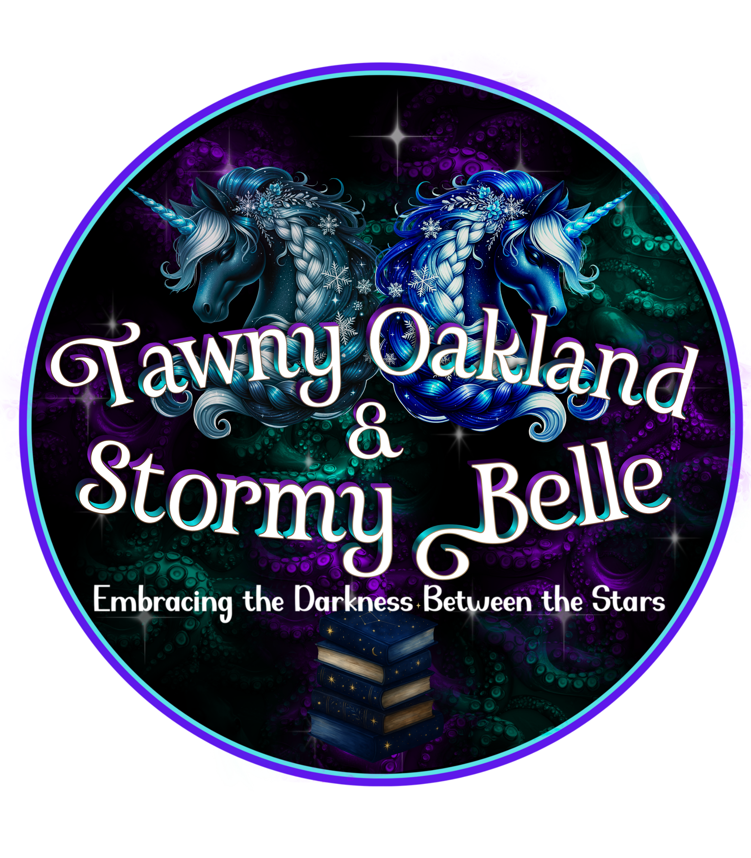Tawny Oakland & Stormy Belle's Logo. Twin Flames. Whispers of Whismsy. Unicorns Logo.