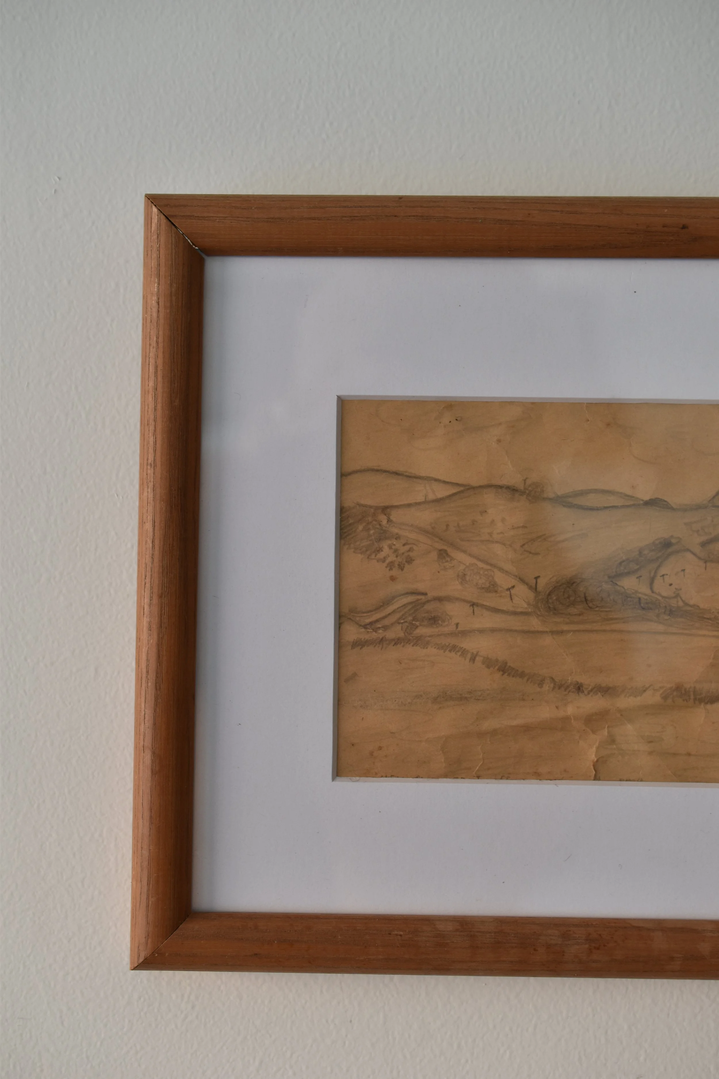 Folk Pastoral Pencil Drawing