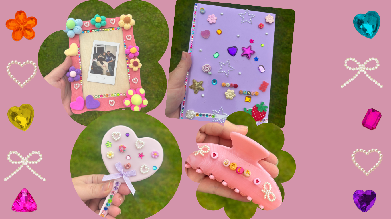 4 crafts on a pink background