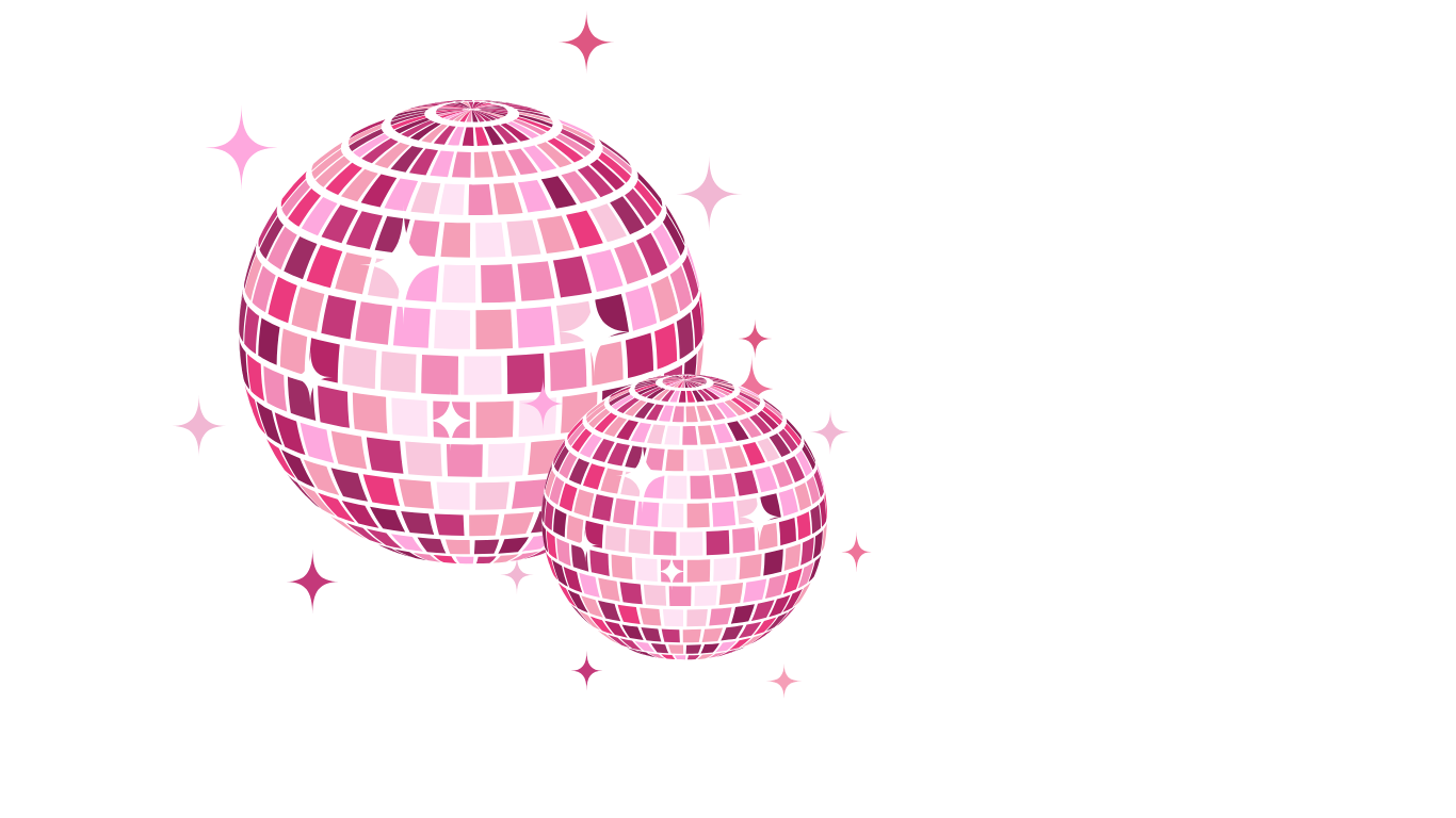 pink disco balls