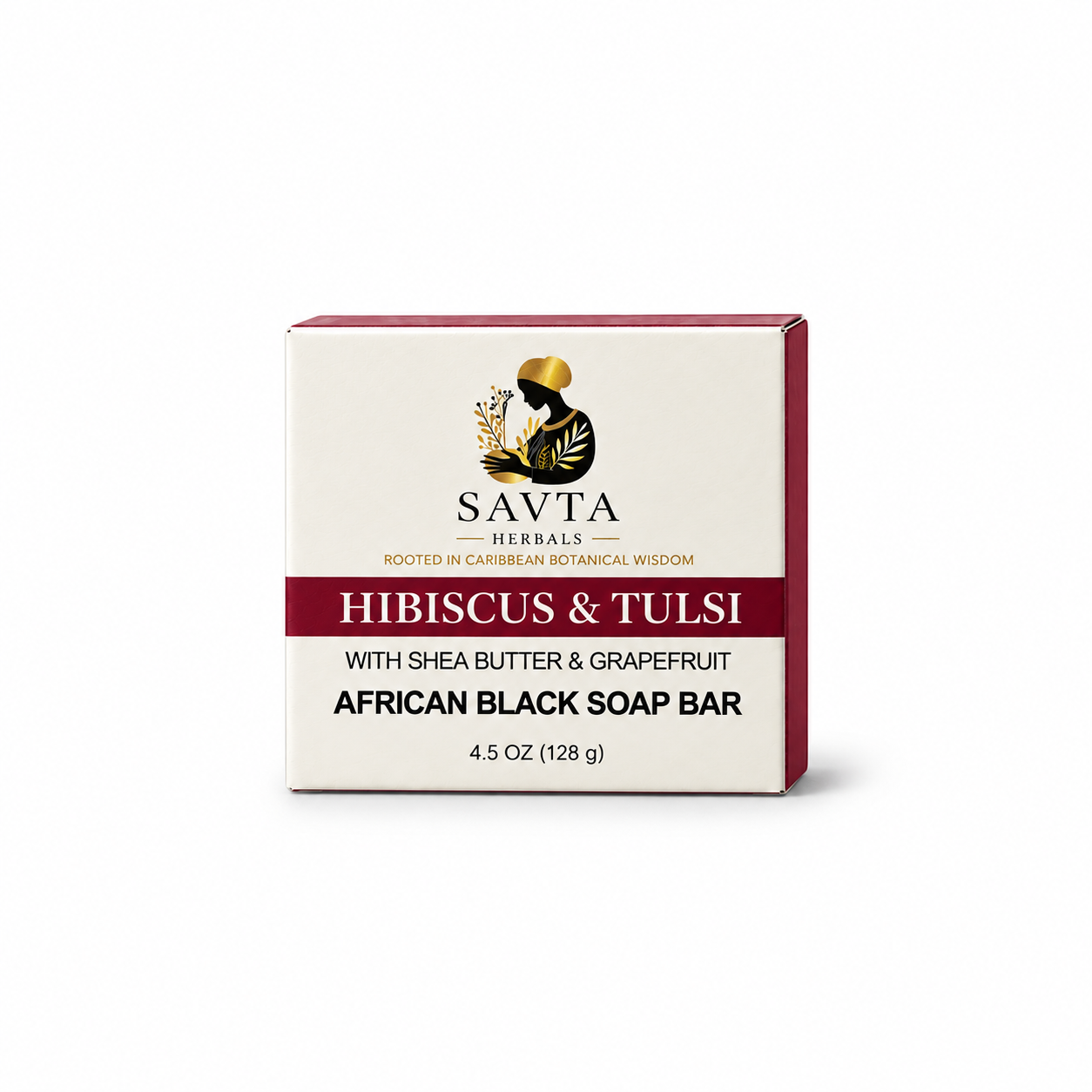 Hibiscus & Tulsi African Black Soap Bar