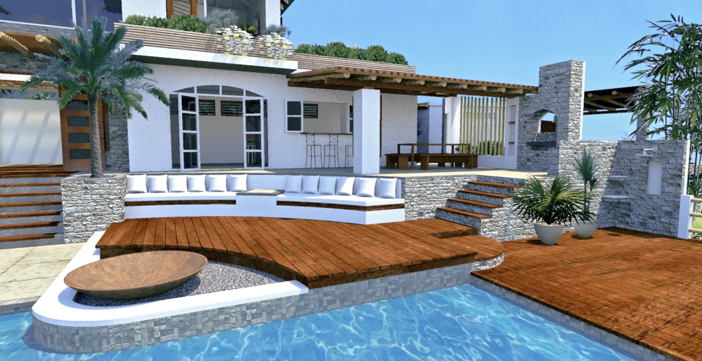Pool Deck to Kitchen