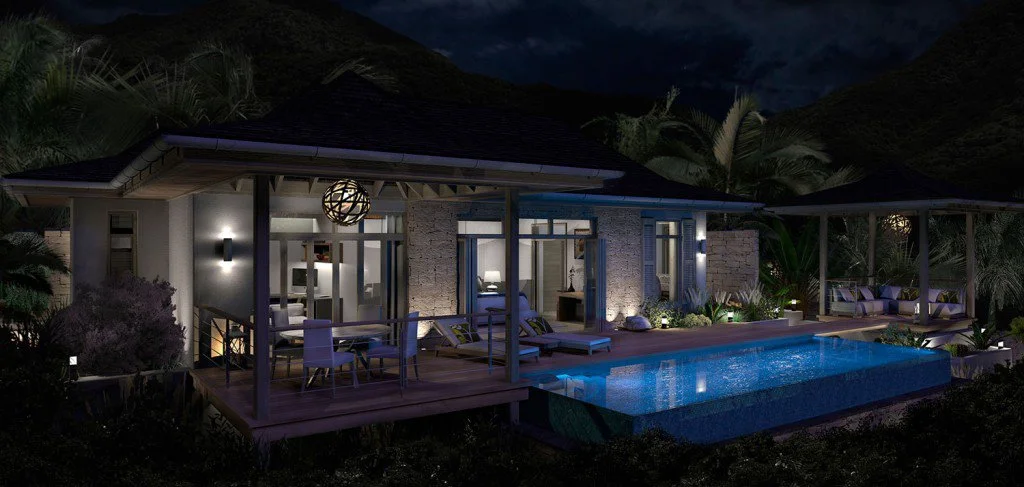 Papaya villa-exterior-night