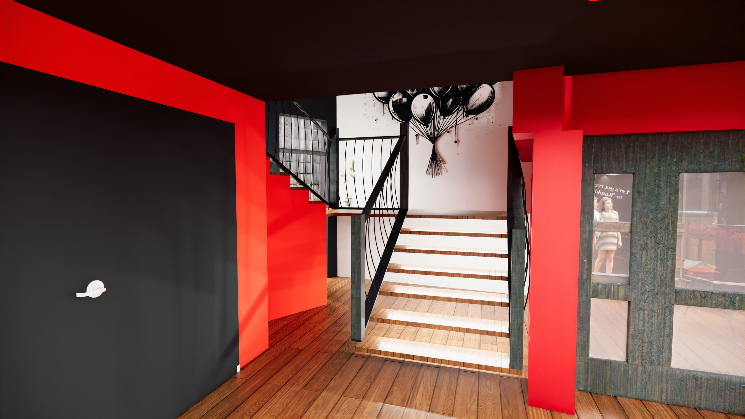 Rumble Rooms-Stairs to 1st flr