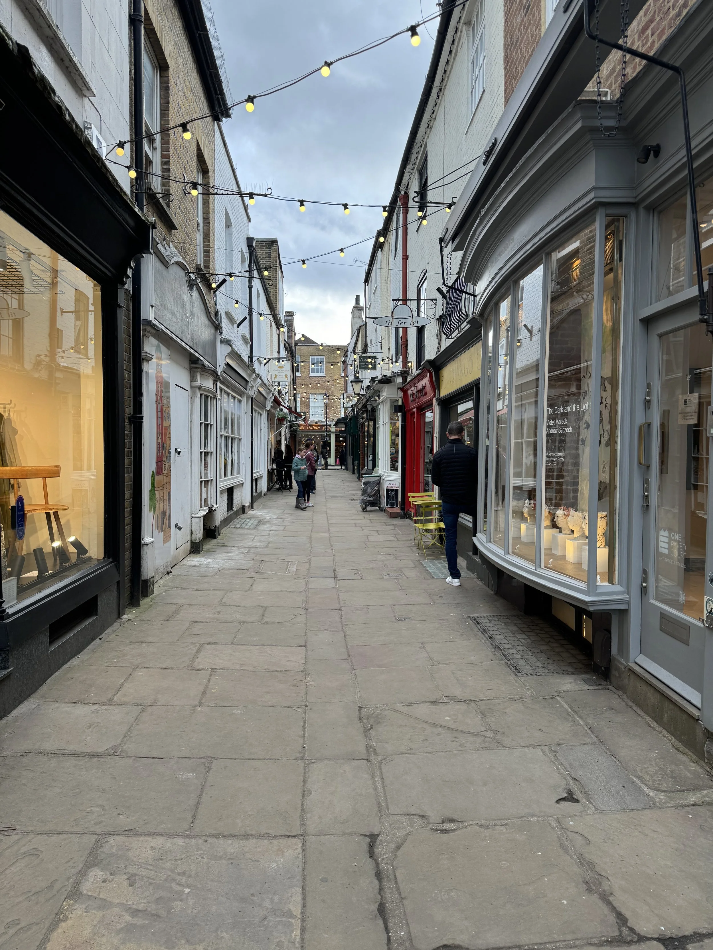 Paved Court alley in Richmond, a Ted Lasso filming location with boutique shops