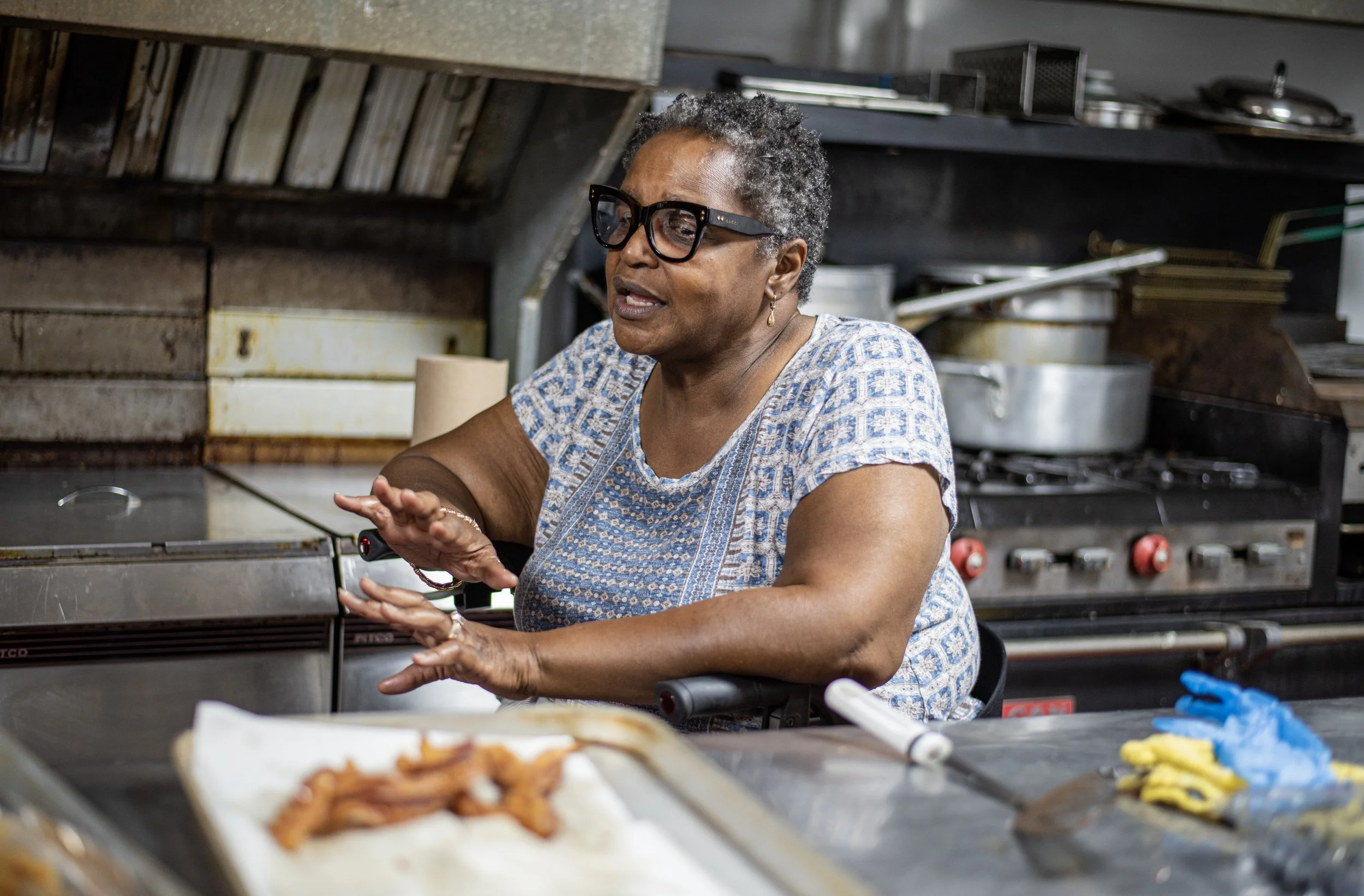 In the Liberty Grace Church of God kitchen, Catherine King of King Enterprises Group LLC teaches students about the importance of healthy eating.