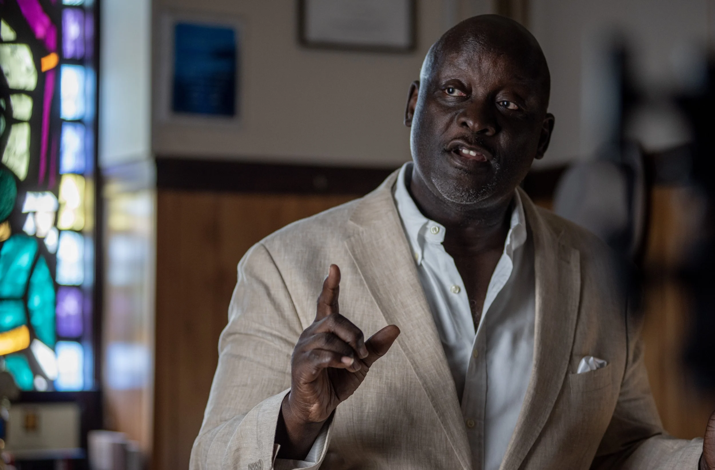 Dr. Terris King speaking at Liberty Grace Church in Baltimore, Maryland.