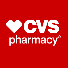 CVS Pharmacy logo with a red background, a white heart, and white text.
