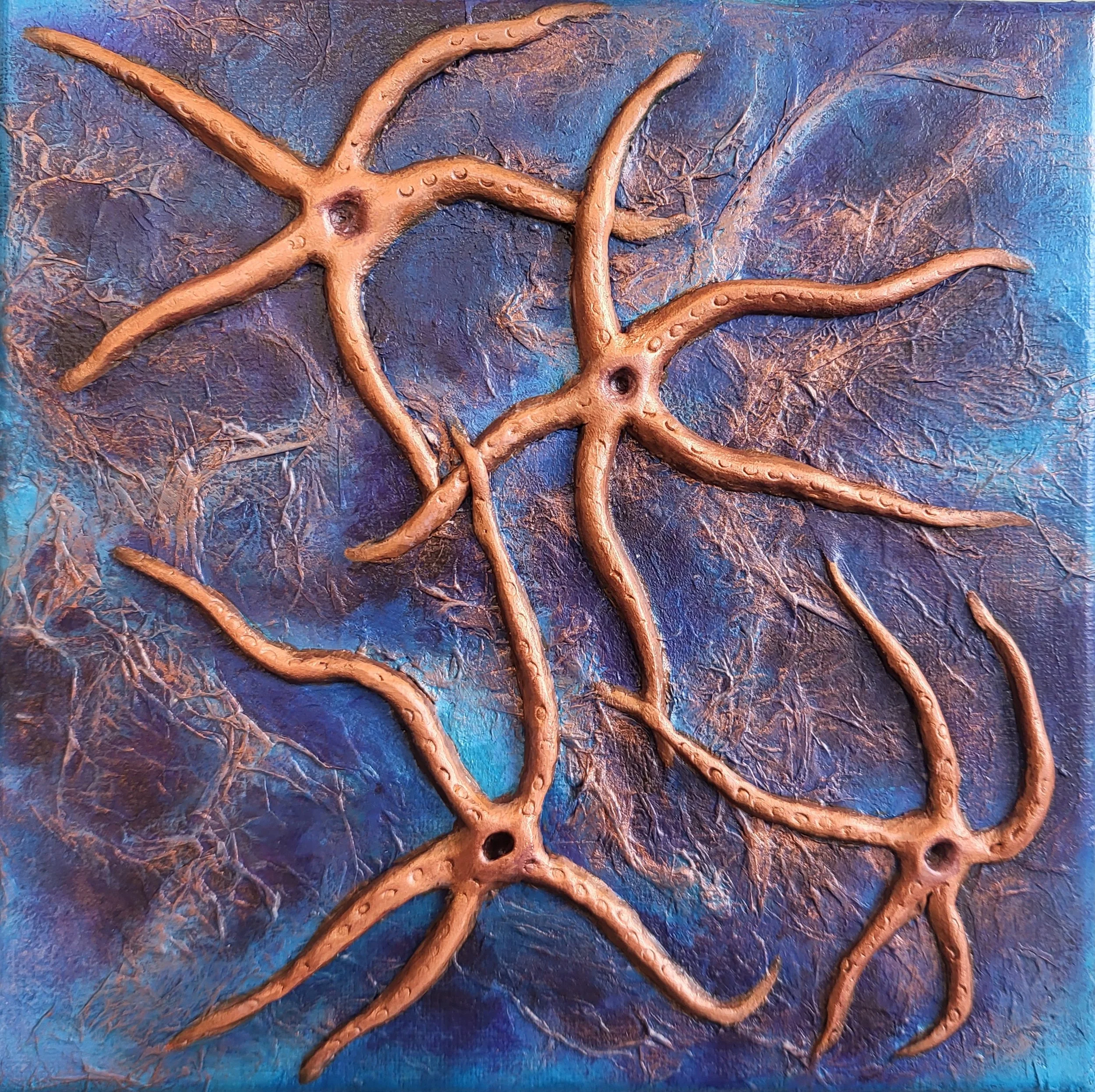 "A Series of Theories - Part 1"  - Original Mixed Media Art 8"x8"