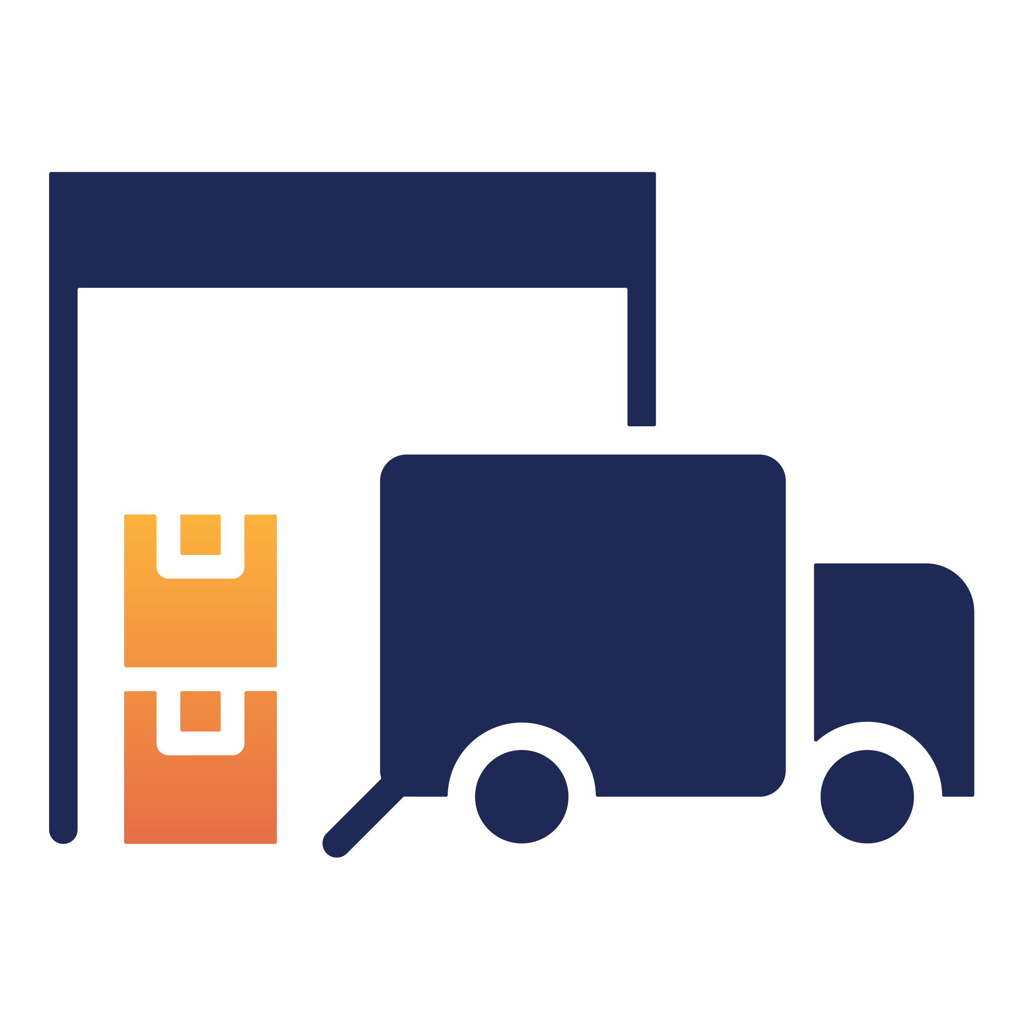 icon of truck in a warehouse